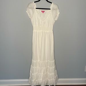 NWOT Betsey Johnson white tiered long dress